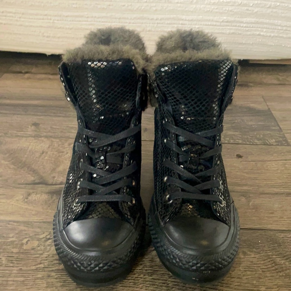 Platform Converse sequined black